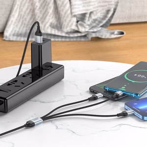 3in1 kaabel USB A Lightning / Micro USB / USB C Hoco 2,4A 1 m X102 must
