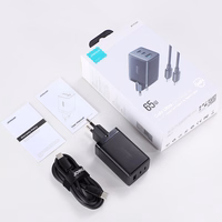 Laadija Joyroom JR-TCG01 65W GaN 2xUSB-C/USB-A + USB-C to USB-C kaabel 1.2m must