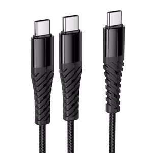 Kaabel 2in1 USB C to USB C+C Hoco 1 m X123 must