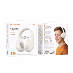 Valged Bluetooth kõrvaklapid Borofone BO29 Fascinador
