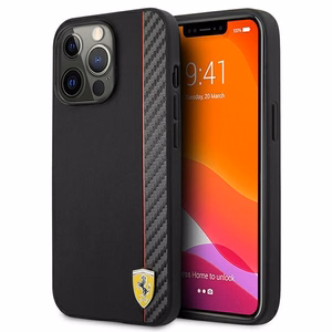 Чехол Ferrari FESAXHCP13XBK для iPhone 13 Pro Max 6,7" чёрный On Track Carbon Stripe