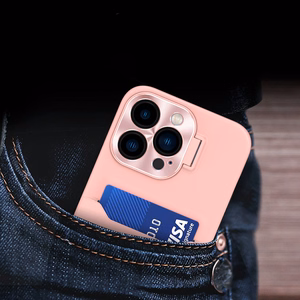 Leather Stand Ümbris jaoks Samsung Galaxy S23+ card wallet cover with stand roosa