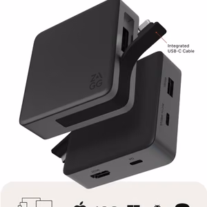 ZAGG 4-pordiline USB-C-jaotur, must / hall