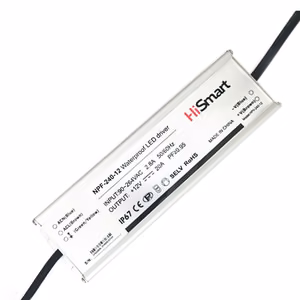 HiSmart NPF-240-12 veekindel LED-toiteplokk, 12 V / 20 A (240 W), IP67