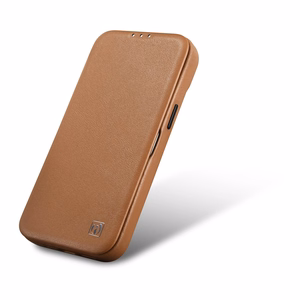 Чехол iCarer CE Premium Leather Folio для iPhone 14 Pro магнитный с откидной крышкой MagSafe коричневый