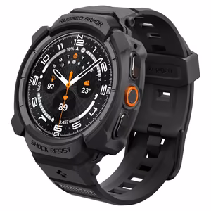 Spigen Rugged Armor Pro ümbrise ja rihma komplekt Samsung Galaxy Watch Ultra 2 (2026) 47 mm kellale – mattmust