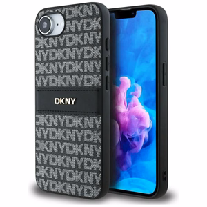 DKNY Repeat Texture Pattern with Tonal Stripe ümbris jaoks iPhone 16e - must