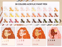 Akrüülmarkerid ARRTX 30C, 30 värvi, nahatoonid