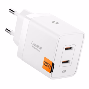 Spigen Essential EE472EU 2-port USC-C 47W wall laadija - valge