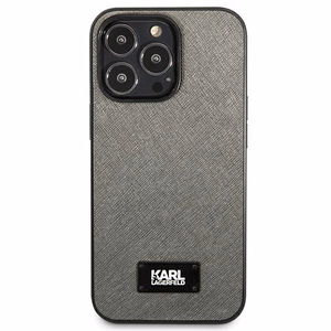 Karl Lagerfeld Saffiano Plaque Ümbris jaoks iPhone 13 Pro Max 6.7" - hõbedane