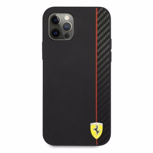 Ferrari FESAXHCP12LBK iPhone 12 Pro Max 6.7" must/must kõvakott On Track Carbon Stripe