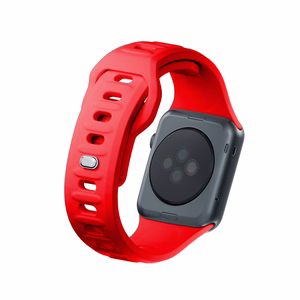 3mk silikoonrihm Apple Watchile, 42/44/45/46/49 mm, punane, suur suurus