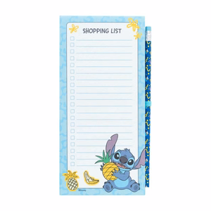 Disney Stitch Tropical magnetiga ostunimekirja märkmik külmkapile koos pliiatsiga, 10 × 21 cm