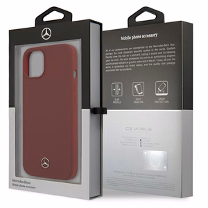 Mercedes Silicone Line ümbris iPhone 13 mini jaoks - punane
