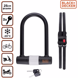 BLACK+DECKER U-lukk jalgrattale, 14 × 25 cm