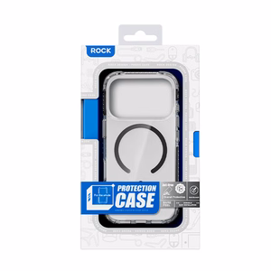 Rock Crystal Clear Magnetic Series Ümbris jaoks Iphone 17 Pro läbipaistev-must