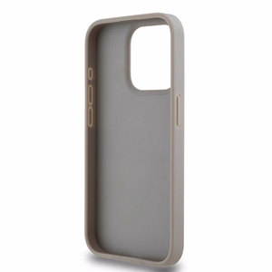 DKNY Leather Mono Stripe & Metal Logo ümbris jaoks iPhone 15 Pro - beige