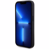 Guess Leather Perforated 4G Glitter Logo Ümbris jaoks iPhone 15 Pro - must