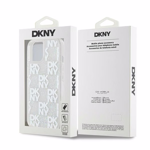 DKNY Liquid Glitter Multilogo ümbris jaoks iPhone 15 / 14 / 13 - valge