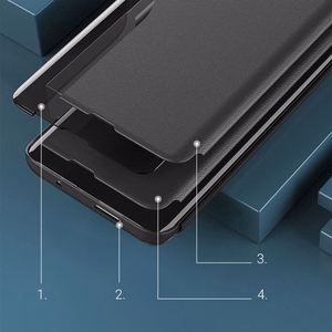 Чехол-книжка Eco Leather View элегантный с функцией подставки Poco M4 Pro 5G красный