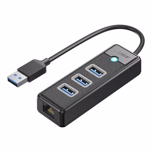 Orico PW3UR25-U3 USB Hub 4-Port 3x USB-A 3.0 1x RJ45 2.5G Ethernet 0.5m - Black