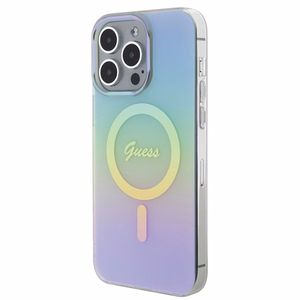 Guess IML Iridescent MagSafe ümbris jaoks iPhone 15 Pro - turquoise