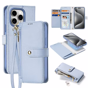 Кожаный чехол Dux Ducis Lawa для iPhone 15 Pro - синий