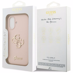 GUESS ümbris jaoks IPHONE 17 GUHCP17SSC4GSMP (Silicone W/ Big 4G Script) roosa