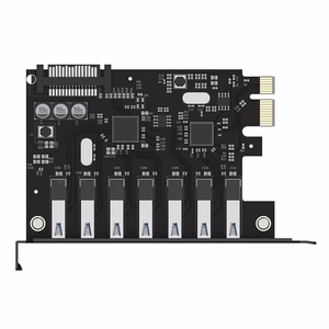 Orico PVU3 PCIe laienduskaart 7 USB 3.0 pesaga lauaarvutitele – must