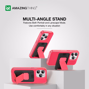 Amazing Thing Titan Pro Neon Mag Wallet Чехол 10FT IP156.7PTWPN для Iphone 15 Pro Max розовый с подставкой