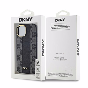DKNY Leather Checkered Mono Pattern MagSafe Ümbris jaoks iPhone 15 Plus / 14 Plus - Must