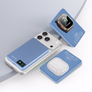 Blavec BJ-03 10000 mAh õhuke MagSafe-toega magnetiline akupank, 13,5 mm, USB-C, 22,5 W, kolm ühes (PBBJ03-MC10LB) (värv: helesinine; alumiiniumkorpus)