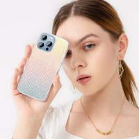 Kingxbar Travel Series luksuslik ja elegantne ümbris iPhone 13 Pro sini-oranž (Clouds)