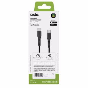 SBS TECABLETCC3M Кабель USB-C - USB-C 3m - чёрный