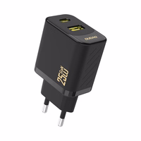 Dudao A26T GaN 25W USB-A, USB-C Laadija - must