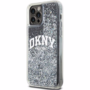 DKNY Liquid Glitter Big Logo iPhone 12 Pro/12 Ümbris - Must
