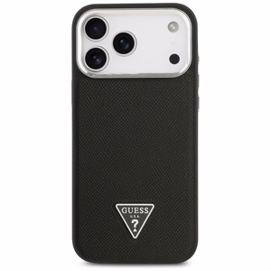 Guess Grained Triangle Logo MagSafe чехол iPhone 17 Pro Max черный