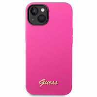Guess GUHCP14SSLSMF iPhone 14 6.1" fuchsia/fuschia hard ümbris Silicone Vintage kuldne Logo