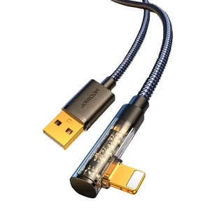 Joyroom S-UL012A6 gaming Lightning / USB-A 90° kaabel, 2,4A, 1,2 m, must