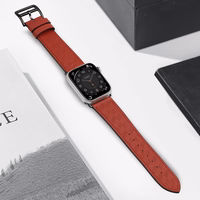 Strap Leather jaoks Apple Watch 38 / 40 / 41 mm band bracelet - punane