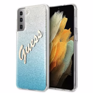 Guess GUHCS21MPCUGLSBL S21+ G996 sinine/sinine kõvakaaneline Glitter Gradient Script