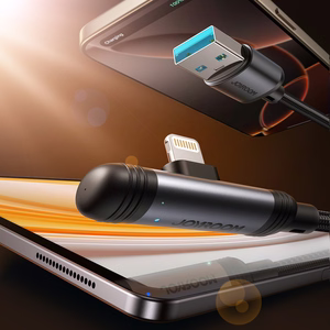 Joyroom S-A56 EnjoyX Series 90° USB-A - Lightning 3A kaabel 1.2m - must