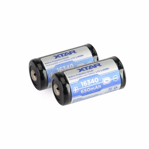 Aku 16340/R-CR123 3,7V Li-ion 650 mAh kaitsega