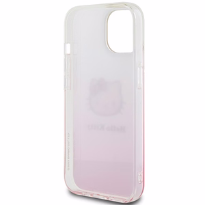 Hello Kitty IML Gradient Electrop Kitty Head ümbris jaoks iPhone 15 - roosa