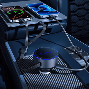 Orico Dual Stretch 60W USB-C autolaadija kahe sissetõmmatava USB-C + Lightning kaabliga - must