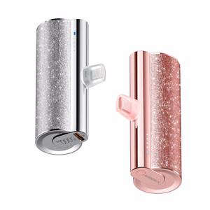 Powerbank Veger PlugOn (W0573) PD QC3.0 2,4A 12W 5000 mAh with a built-in connector USB C pink