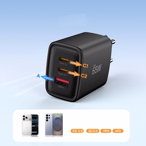 Tech-Protect NCA65W-GAN 3-portiline 65W seinalaadija - must