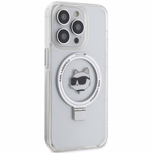 Karl Lagerfeld KLHMP15LHMRSCHH iPhone 15 Pro 6.1" белый/белый жёсткий чехол Ring Stand Choupette Head MagSafe