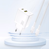 Dudao A27TEU PD 30W GaN USB-A USB-C seinalaadija - valge