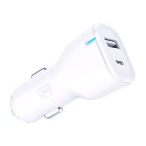 3mk autolaadija 20W PD 3.0 QC 3.0 USB 1A1C, valge